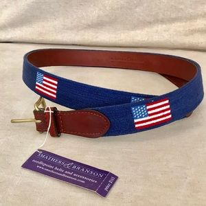 Smathers & Branson American Flag Needlepoint Belt